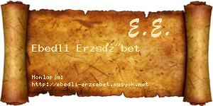 Ebedli Erzsébet névjegykártya